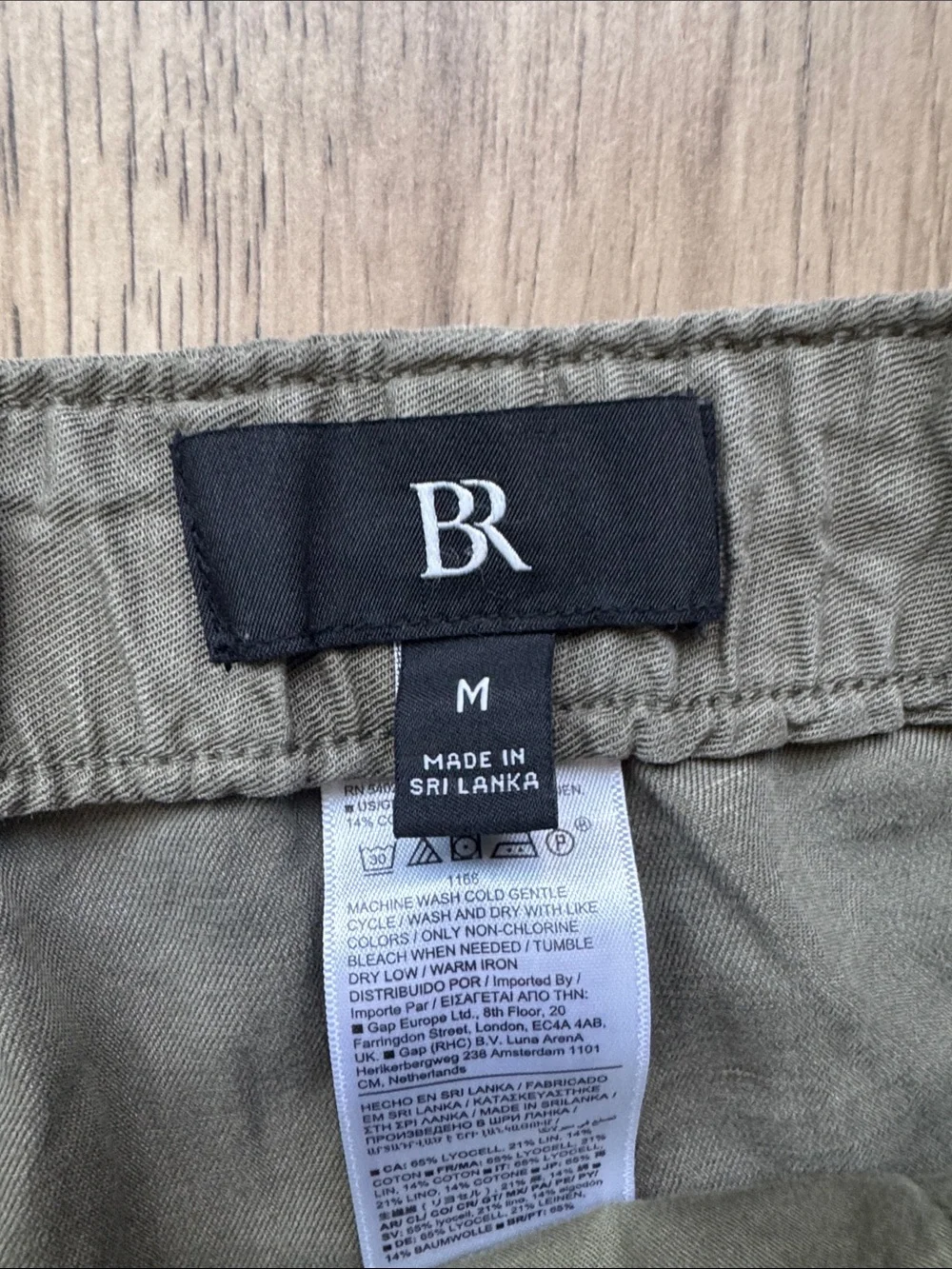Banana Republic Linen Blend Drawstring Shorts Olive Green Men’s Medium Pockets